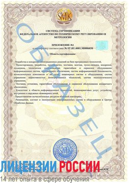 Образец сертификата соответствия (приложение) Кумертау Сертификат ISO 27001